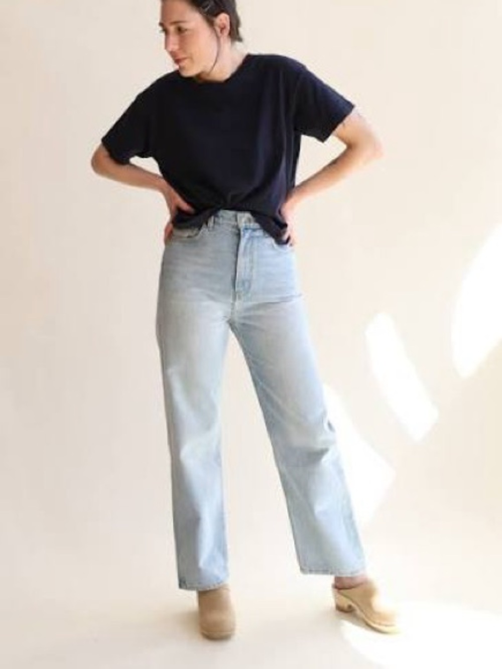 B SIDES Light Blue Plein Straight Leg Jeans